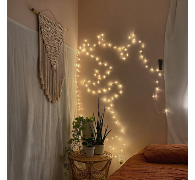 Гірлянда Нитка 220 LED 22 м прозора, жовтий