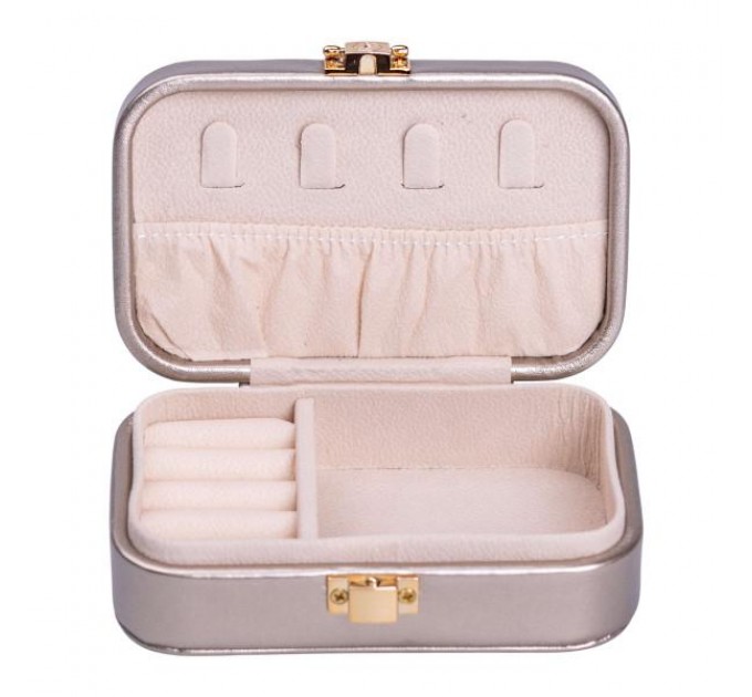 Ящик-органайзер для украшений с накидным замком 12х7,5х4 см, серебряный Ящик-органайзер для украшений с накидным замком 12х7,5х4 см, серебряный