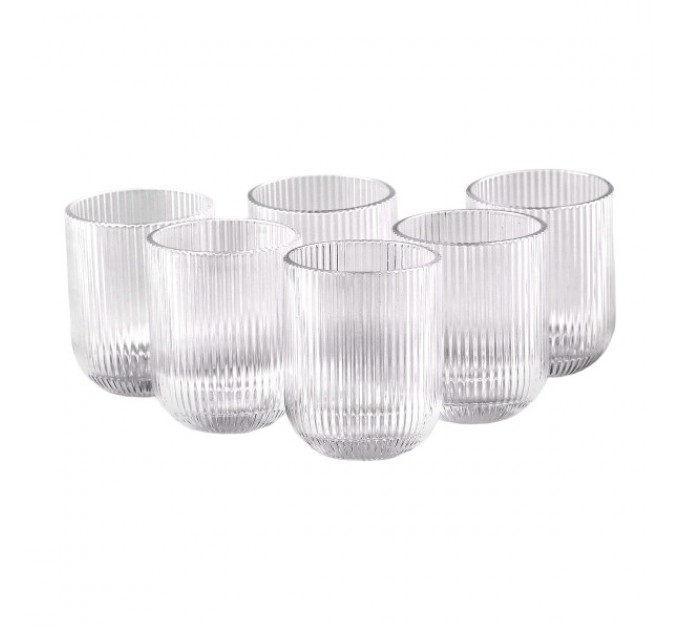 Набір склянок для напоїв 6 штук по 250 мл із товстого скла, rainbow