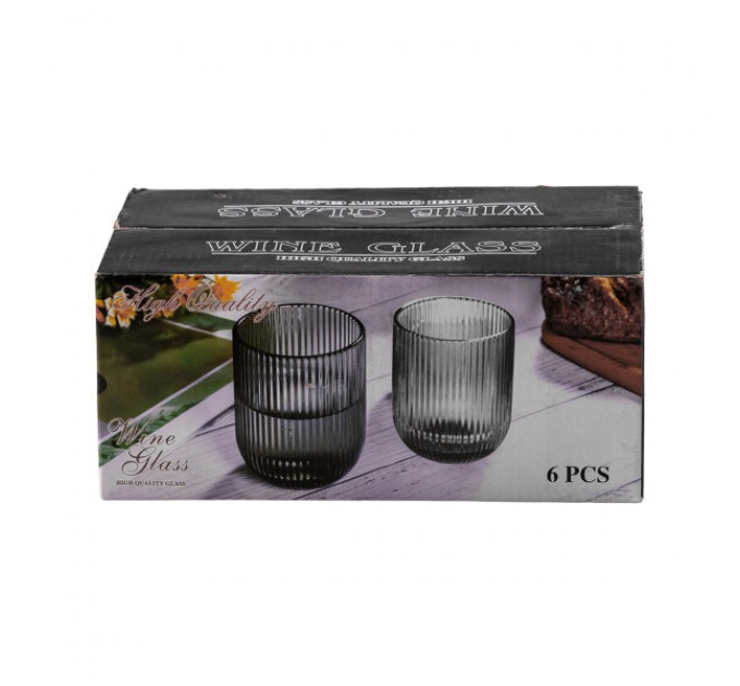 Набір склянок для напоїв 6 штук по 250 мл із товстого скла, rainbow