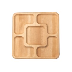 Менажниця дерев'яна 25*25 см на 5 секцій, ясен