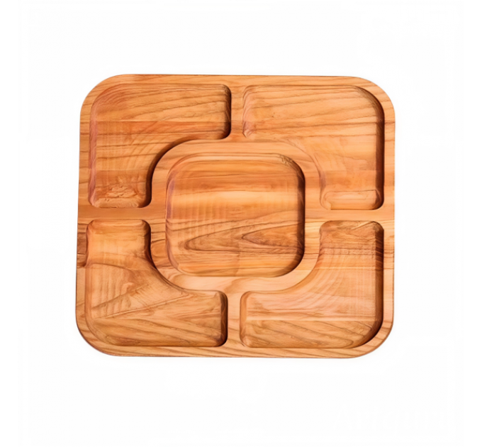 Менажниця дерев'яна 20*30 см на 5 секцій, ясен