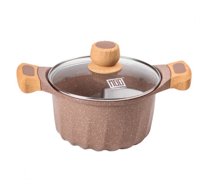 Кастрюля алюминиевая MGC с антипригарным покрытием 3 л, кофейный