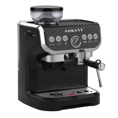 Кавомашина ріжкова Sokany SK-6866 з капучинатором та кавомолкою 2 л, чорний Кавомашина ріжкова Sokany SK-6866 з капучинатором та кавомолкою 2 л, чорний