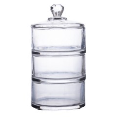 Цукерниця трирівнева з кришкою із товстого скла