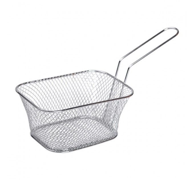 Корзина сервировочная для фри и снеков 14*10,5*6,5 см с гальваническим покрытием, хром