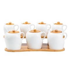 Набір баночок для спецій з кришками та ложками 300/600 мл на підставці