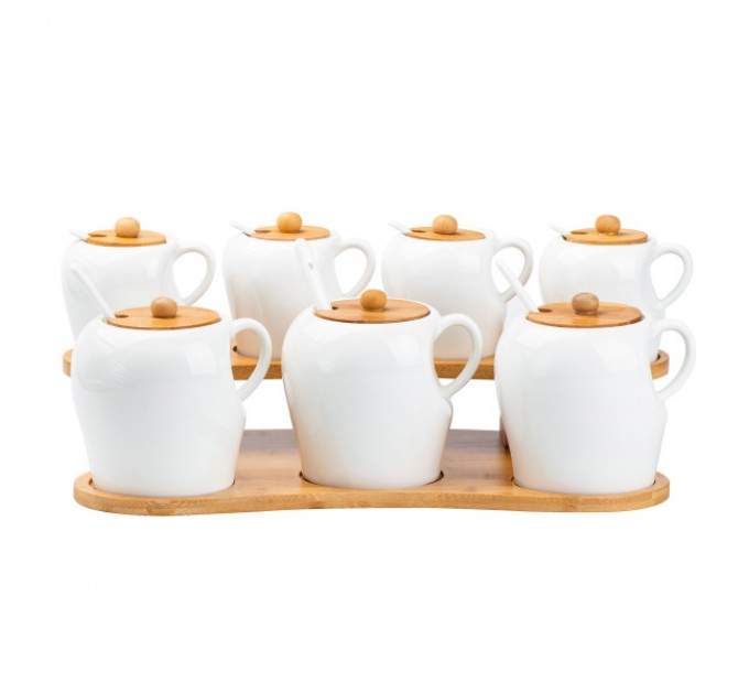 Набір баночок для спецій з кришками та ложками 300/600 мл на підставці