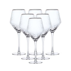 Набір келихів для вина Stunning фактурних 6 штук по 600 мл, золото