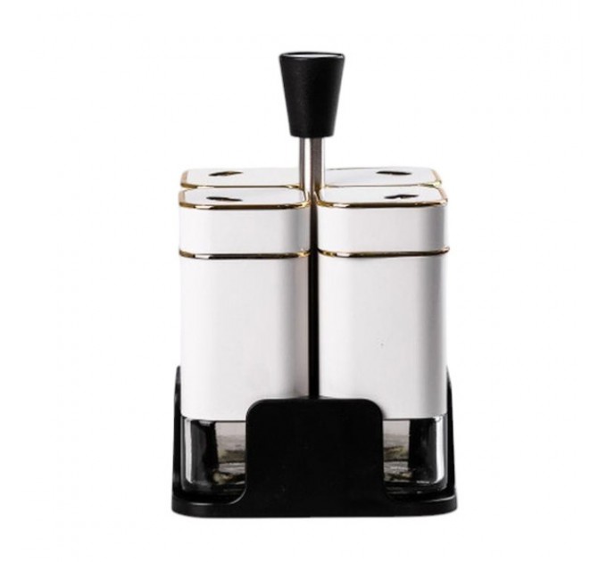 Набор емкостей для специй на подставке 4 шт по 120 мл, белый