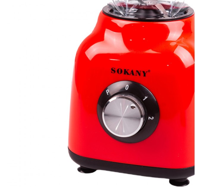 Блендер із чашею 1,5 літра Sokany SK-168 з кавомолкою, червоний
