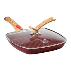 Сковорода-гриль MGC 28 см з антипригарним покриттям та знімною ручкою, червоний Сковорода-гриль MGC 28 см з антипригарним покриттям та знімною ручкою, червоний