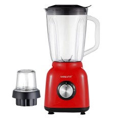Блендер із чашею 1,5 літра Sokany SK-168 з кавомолкою, червоний