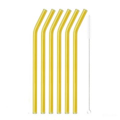 Набір скляних соломинок для напоїв 19,5 см 6 штук Набір скляних соломинок для напоїв 19,5 см 6 штук
