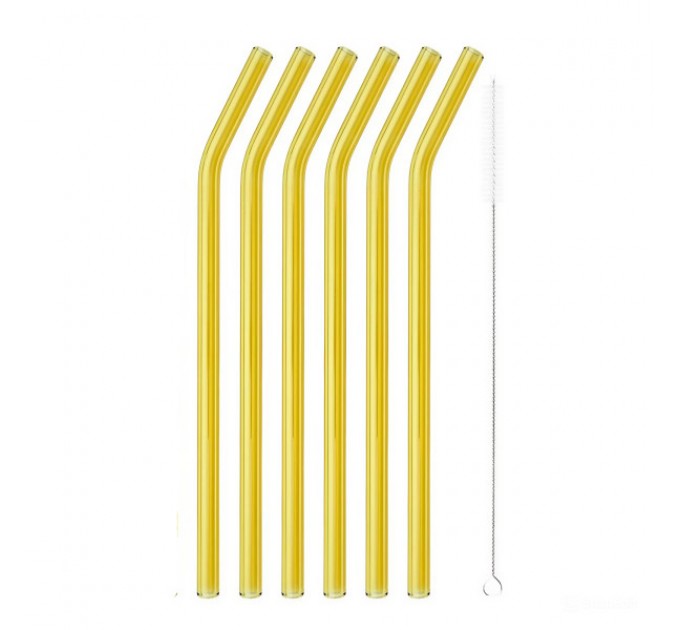 Набір скляних соломинок для напоїв 19,5 см 6 штук