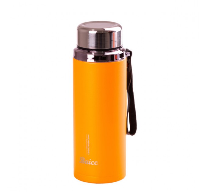 Термос Baicc 800 мл з нержавіючої сталі з ремінцем, помаранчевий