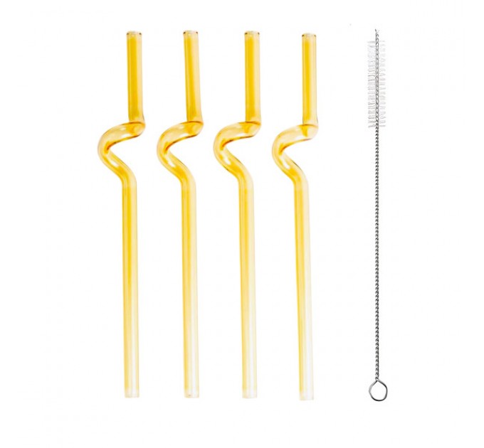 Набір скляних соломинок для напоїв 19,5 см 4 штуки