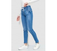 Джинсы женские на резинке, цвет темно-голубой, 214R1525