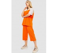 Костюм женский повседневный батал, оранжевый, 102R5237