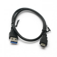 Дата кабель USB 3.0 AM to USB-C 0.5m PowerPlant (KD00AS1253)