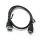 Дата кабель USB 3.0 AM to USB-C 0.5m PowerPlant (KD00AS1253)