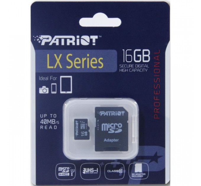 Карта пам/'яті Patriot 16GB microSD class10 UHS-I (PSF16GMCSDHC10)