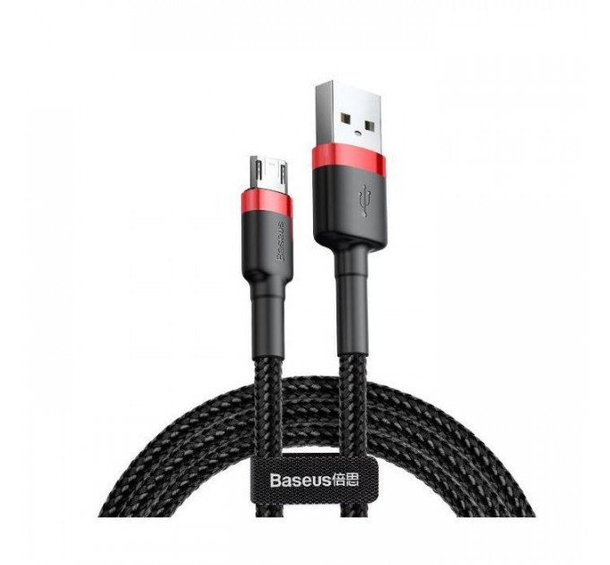 Дата кабель USB 2.0 AM to Micro 5P 1.0m Cafule 2.4A red+black Baseus (CAMKLF-B91)