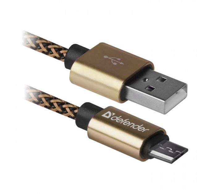 Дата кабель USB 2.0 AM to Micro 5P 1.0m USB08-03T gold Defender (87800)