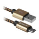 Дата кабель USB 2.0 AM to Micro 5P 1.0m USB08-03T gold Defender (87800)