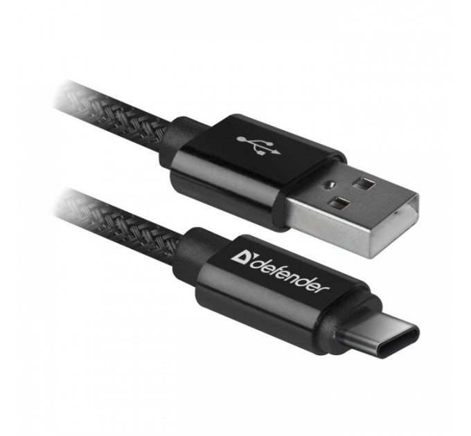 Дата кабеля USB 2.0 AM to USB-C 1.0m PRO Black Defender (87814)