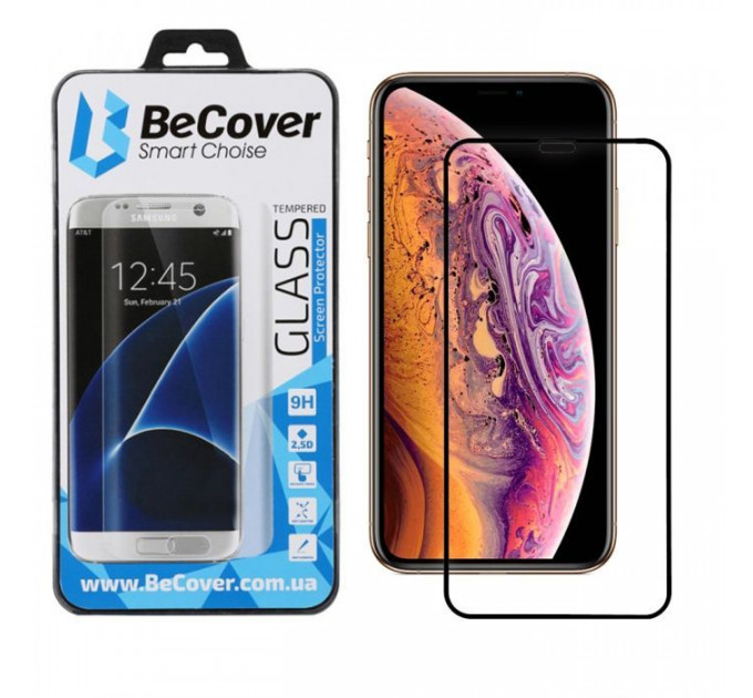 Скло захисне BeCover Apple iPhone X\/XS Black (702622)