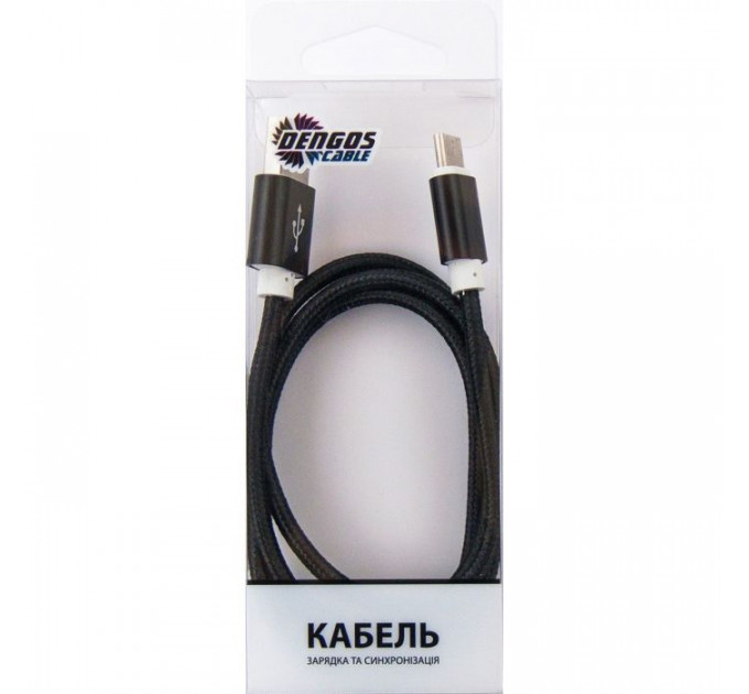Дата кабель USB 2.0 AM to USB-C 1.0m black Dengos (NTK-TC-MT-BLACK)