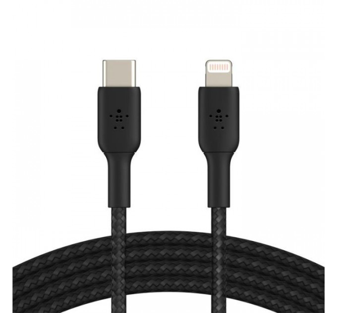Дата кабель USB 2.0 AM to Lightning 1.0m BRAIDED black Belkin (CAA004BT1MBK)