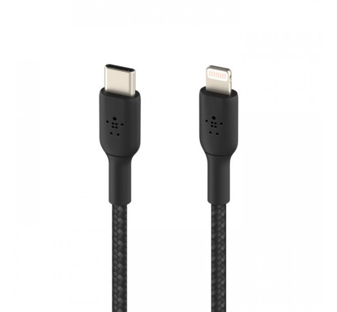 Дата кабель USB 2.0 AM to Lightning 1.0m BRAIDED black Belkin (CAA004BT1MBK)