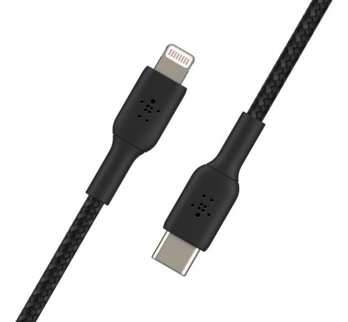 Дата кабель USB 2.0 AM to Lightning 1.0m BRAIDED black Belkin (CAA004BT1MBK)