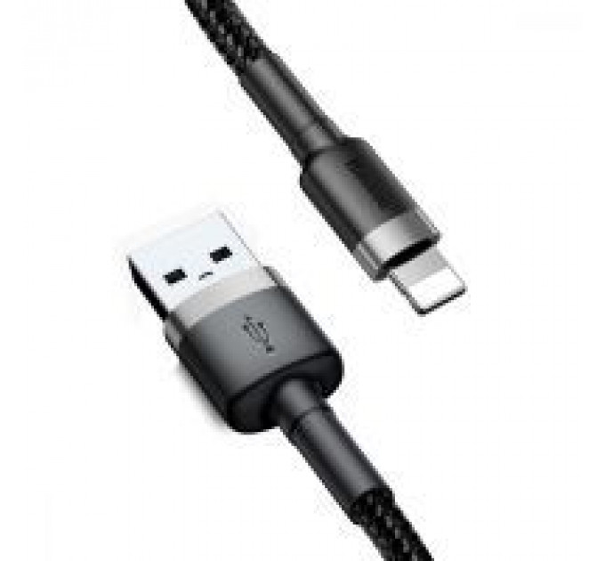 Дата кабель USB 2.0 AM to Lightning 3.0m 2.0A grey-black Baseus (CALKLF-RG1)