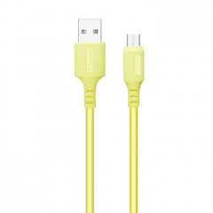Дата кабель USB 2.0 AM to Micro 5P 1.0m soft silicone yellow ColorWay (CW-CBUM043-Y)