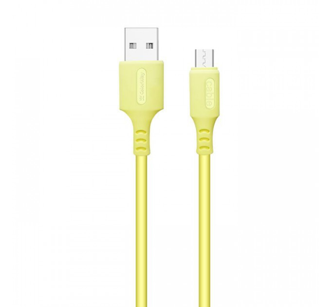 Дата кабель USB 2.0 AM to Micro 5P 1.0m soft silicone yellow ColorWay (CW-CBUM043-Y)
