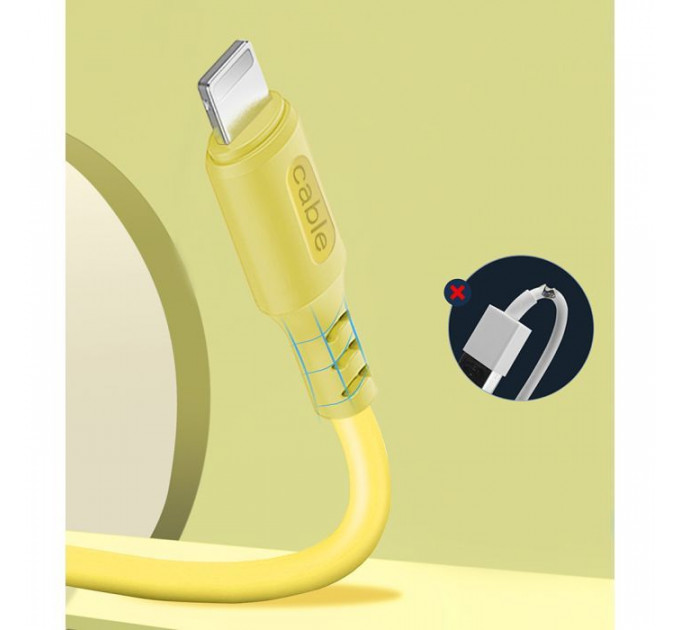 Дата кабель USB 2.0 AM to USB-C 1.0m soft silicone yellow ColorWay (CW-CBUC043-Y)