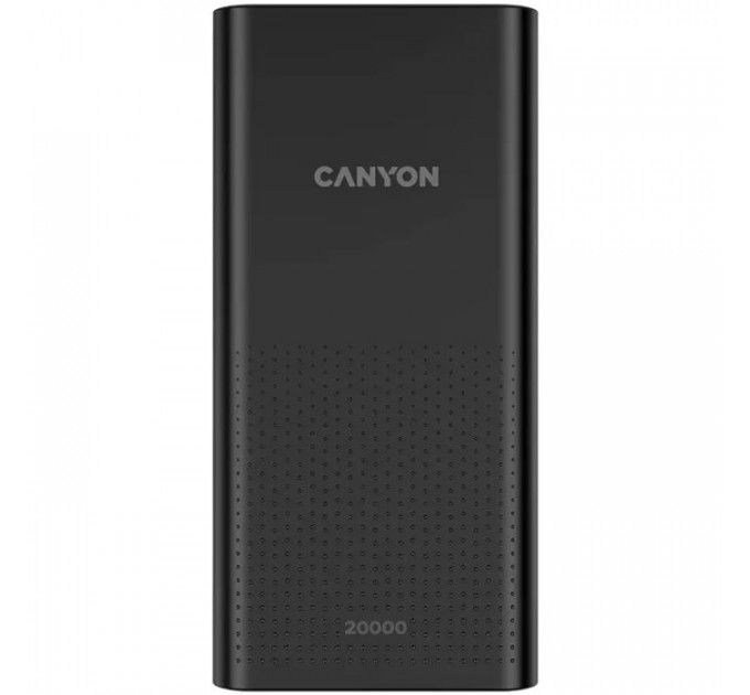 Батарея універсальна Canyon 20000mAh, Input 5V\/2A, Output 5V\/2.1A(Max), Black (CNE-CPB2001B)