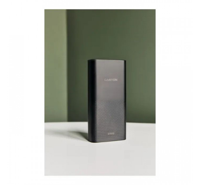 Батарея універсальна Canyon 20000mAh, Input 5V\/2A, Output 5V\/2.1A(Max), Black (CNE-CPB2001B)