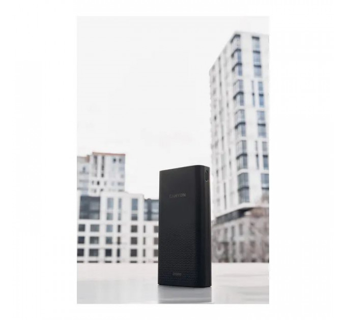 Батарея універсальна Canyon 20000mAh, Input 5V\/2A, Output 5V\/2.1A(Max), Black (CNE-CPB2001B)