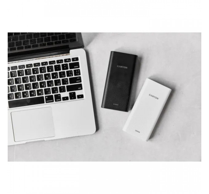 Батарея універсальна Canyon 20000mAh, Input 5V\/2A, Output 5V\/2.1A(Max), Black (CNE-CPB2001B)