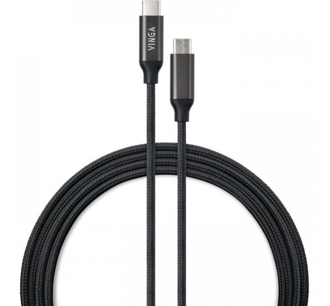 Дата кабель USB-C to USB-C 2.0m 100W E-Mark Chip Nylon Vinga (VCPCTC100BK2) Дата кабель USB-C to USB-C 2.0m 100W E-Mark Chip Nylon Vinga (VCPCTC100BK2)