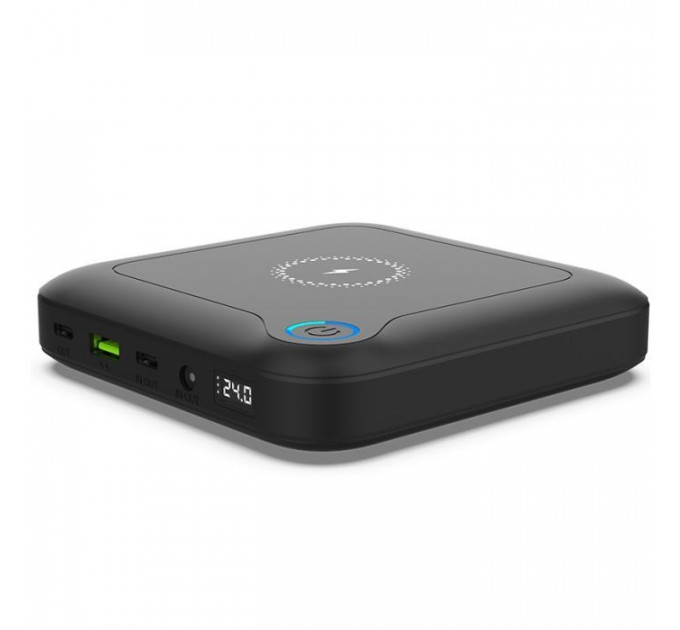 Батарея універсальна PowerPlant 24000mAh, PD\/60W, DC 12-24V 9 connectors, QC\/3.0, USB-C*2, USB-A, Wireless (PB930463)