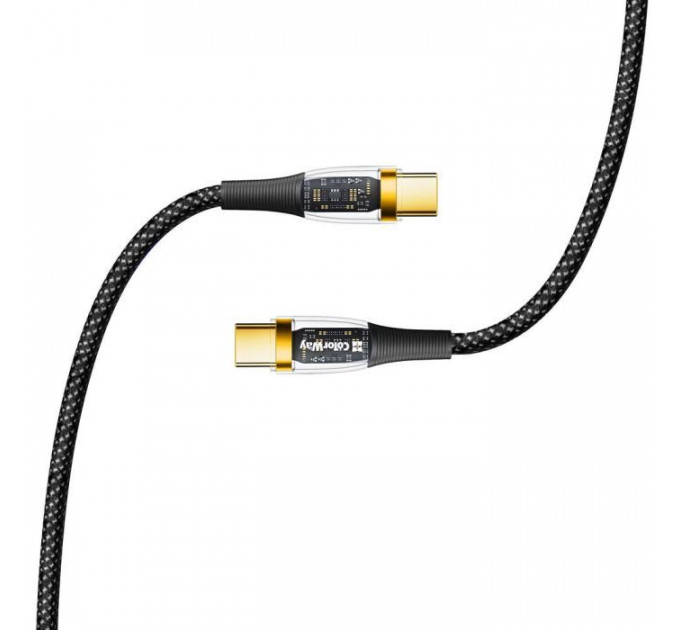 Дата кабель USB-C to USB-C 1.2m 5A 100W transparent head ColorWay (CW-CBPDCC053-BK)