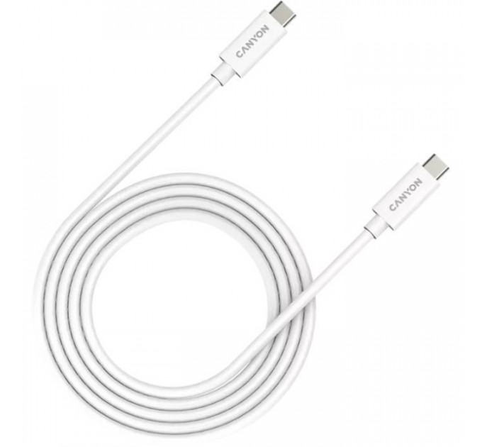Дата кабель USB-C to USB-C 2.0m UC-42 5A 240W(ERP) E-MARK, white Canyon (CNS-USBC42W)