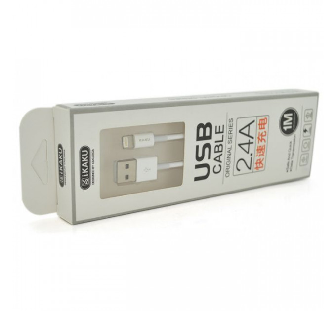 Дата кабель USB 2.0 AM to Lightning 1.0m YUANZHUANG White 2.4А iKAKU (YUANZHUANG)