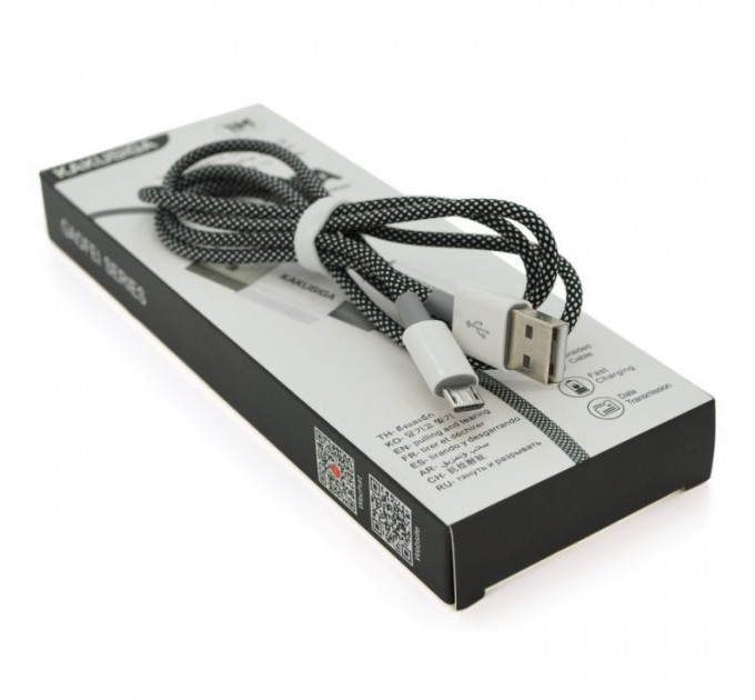 Дата кабель USB 2.0 AM to Micro 5P 1.0m KSC-723 GAOFEI Black 2.4A iKAKU (KSC-723-B)