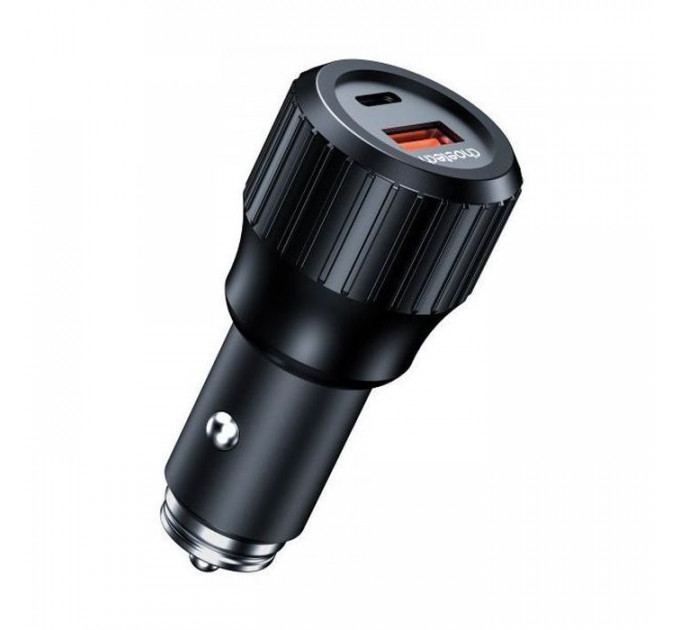Зарядний пристрій Choetech car USB-A\/USB-C 63W QC3.0\/PD\/PPS black (TC0010-BK)